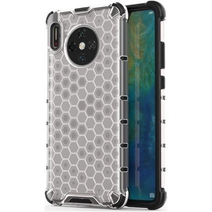 Mobigear Honeycomb Coque Huawei Mate 30 Coque arrière Rigide Anti-Chocs - Blanc