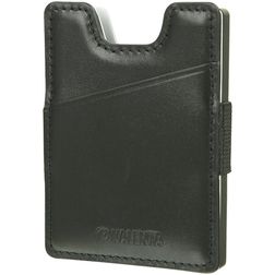 Valenta Card Case Alu + Money Strap - Porte Cartes en en Cuir véritable - 8 Cartes - Noir