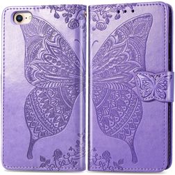 Mobigear Butterfly Housse iPhone SE (2020) Etui Porte-Monnaie - Violet