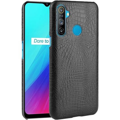 Mobigear Croco Coque Realme C3 Coque arrière Rigide - Noir