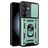 Mobigear Armor Ring Cam Slide Samsung Galaxy S24 FE Plastique rigide Coque arrière Antichoc avec bague de maintien et cache caméra coulissant - Vert