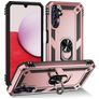 Mobigear Armor Ring Samsung Galaxy A14 Plastique rigide Coque arrière Antichoc avec bague de maintien - Rose doré
