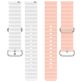 Mobigear Ocean Bracelet Silicone Smartwatch Fermeture boucle ardillon - Connexion universelle de 20 mm - Blanc / Rose