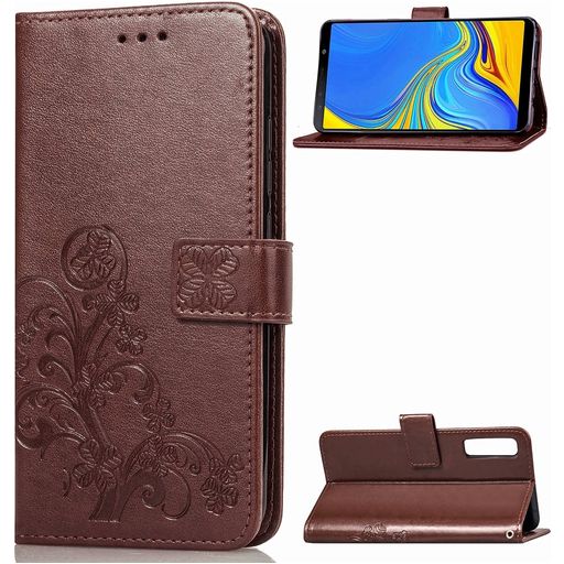 Mobigear Clover Housse Samsung Galaxy A7 (2018) Etui Porte-Monnaie - Marron
