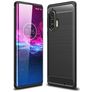 Mobigear Brushed Slim Coque Motorola Edge Plus Coque arrière en TPU Souple - Noir