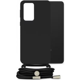 Mobilize Lanyard Gelly Samsung Galaxy A33 Coque avec cordon en TPU Souple - Noir