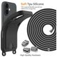 Mobigear Lanyard Card iPhone 17 Coque avec cordon en Silicone et Porte-Cartes - Noir