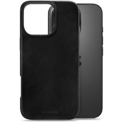 Mobilize Premium iPhone 16 Pro MagSafe Cuir véritable Coque arrière - Noir
