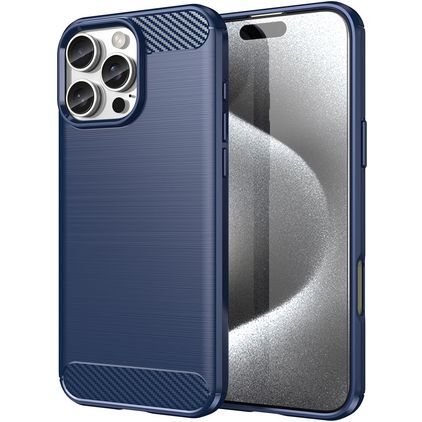 Mobigear Brushed Slim Coque iPhone 16 Pro Max Coque arrière en TPU Souple - Bleu