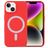 Mobigear Rubber Touch Coque iPhone 15 Plus MagSafe Coque arrière en Silicone - Rouge