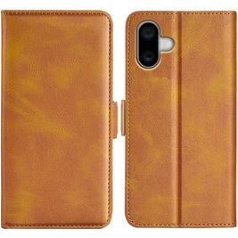 Mobigear Slim Magnet Housse iPhone 16 Etui Porte-Monnaie - Cognac