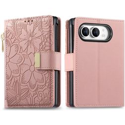 Mobigear Flowers iPhone Duo Étui Portefeuille - Rose