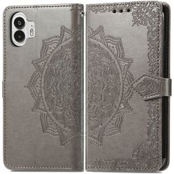 Mobigear Mandala Nothing Phone (2) Étui Portefeuille - Gris