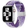 Mobigear Braided Bracelet Nylon Apple Watch Fermeture à pince - 49/46/45/44 mm - Blanc / Violet