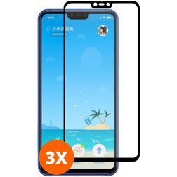 Mobigear Premium Xiaomi Mi Play Verre trempé Protection d'écran - Compatible Coque - Noir (Lot de 3)