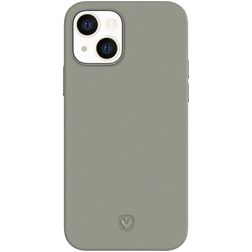 Valenta Snap Luxe Coque iPhone 13 Coque arrière en Cuir Véritable - Gris