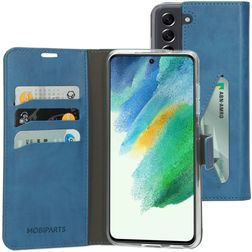 Mobiparts Classic Wallet Housse Samsung Galaxy S21 FE Etui Porte-Monnaie - Steel Blue