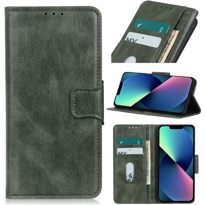 Mobigear Classy Housse iPhone 14 Etui Porte-Monnaie - Vert