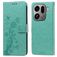 Mobigear Flowers Housse OPPO Find X9 Pro Etui Porte-Monnaie - Vert