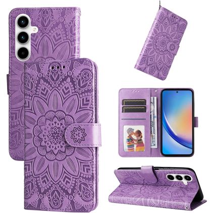 Mobigear Sunflower Samsung Galaxy A35 Étui Portefeuille - Violet
