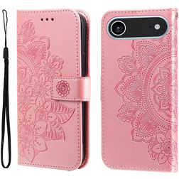 Mobigear Flowers iPhone Air Étui Portefeuille - Rose doré