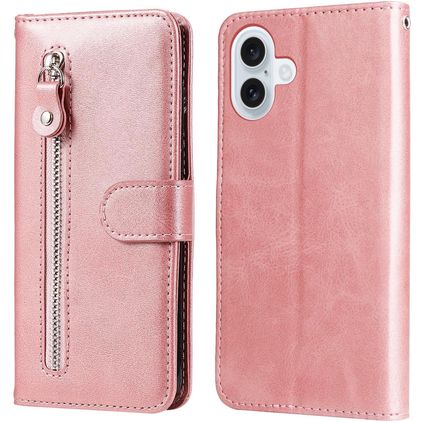 Mobigear Zipper iPhone 17 Étui Portefeuille - Rose doré
