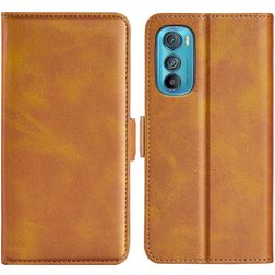 Mobigear Slim Magnet Housse Motorola Edge 30 Etui Porte-Monnaie - Cognac