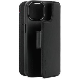 Decoded Detachable Wallet Housse iPhone 15 MagSafe Etui avec Coque Détachable en Cuir Véritable Porte-Monnaie - Noir