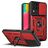 Mobigear Armor Ring Cam Slide Coque Samsung Galaxy M53 Coque arrière Rigide Anti-Chocs avec Anneau-Support - Rouge