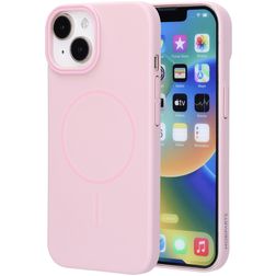 Mobiparts Slim Line Coque iPhone 15 MagSafe Coque arrière Rigide - Blush Pink