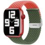 Mobigear Braided Dual Bracelet Nylon Apple Watch Fermeture à pince - 49/46/45/44 mm - Vert / Orange
