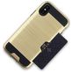 Mobigear Brushed Card Coque iPhone XS Max Coque arrière Rigide Anti-Chocs avec Porte-Cartes - Or