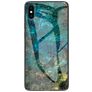 Mobigear Marble Glass Coque iPhone XS Coque arrière en Verre trempé - Emerald