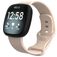 Mobigear Sport Dual Bracelet Silicone Fitbit Sense Fermeture à clou et passant - Sand Pink