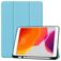 Mobigear Tri-Fold Gel Coque iPad 9 (2021) Etui en TPU,Similicuir + Porte-crayon - Bleu