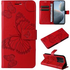 Mobigear Butterfly Housse Xiaomi 14T Etui Porte-Monnaie - Rouge