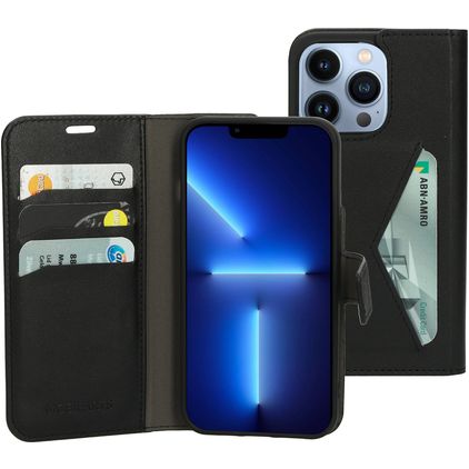 Mobiparts Classic Wallet Housse iPhone 13 Pro Etui Porte-Monnaie - Noir