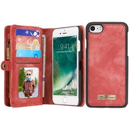 Caseme 008 Housse iPhone 8 Etui avec Coque Détachable Porte-Monnaie - Rouge