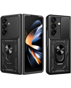 Mobigear Armor Ring Cam Slide Coque Samsung Galaxy Z Fold 8 Ultra Coque arrière Rigide Anti-Chocs avec Anneau-Support et Protecteur Lentilles - Noir