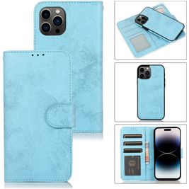 Mobigear Wallet Housse iPhone 15 Pro Max Etui avec Coque Détachable Porte-Monnaie - Bleu
