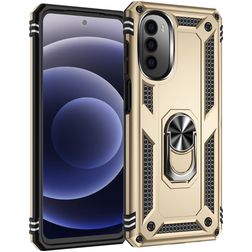 Mobigear Armor Ring Coque Motorola Moto G52 Coque arrière Rigide Anti-Chocs avec Anneau-Support - Or
