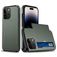 Mobigear Card Coque iPhone 15 Pro Coque arrière Rigide Anti-Chocs avec Porte-Cartes - Vert armée
