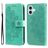 Mobigear Flowers Housse iPhone 17 Etui Porte-Monnaie - Vert