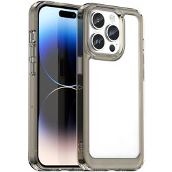 Mobigear Crystal iPhone 15 Pro Max Plastique rigide Coque arrière - Transparent / Gris