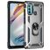 Mobigear Armor Ring Coque Motorola Moto G60 Coque arrière Rigide Anti-Chocs avec Anneau-Support - Argent