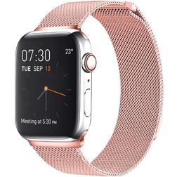 Mobigear Loop Bracelet Milanais Apple Watch Fermeture magnétique - 49/46/45/44 mm - Rose