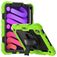 Mobigear SureGrip Xtreme Coque iPad Mini 6 (2021) Coque arrière en Plastique rigide,Silicone + Porte-crayon + Bandoulière + Support Amovible - Noir / Vert