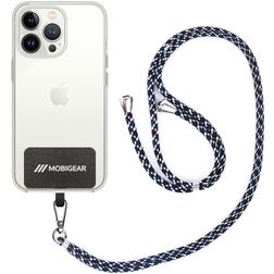 Mobigear Lanyard - Cordon de téléphone universel ajustable - Noir / Blanc / Vert
