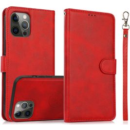 Mobigear Wallet Housse iPhone 16 Pro Etui avec Coque Détachable Porte-Monnaie - Rouge