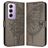 Mobigear Butterfly Housse OPPO Reno 12 Pro Etui Porte-Monnaie - Gris
